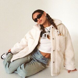 NWOT Princess Polly Caitii Jacket Cream Sherpa